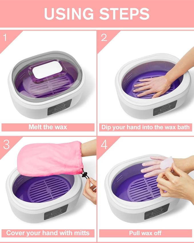 Paraffin Wax Machine for Hand and Feet -Paraffin Wax Warmer Moisturizing Kit Auto-time and Keep Warm Paraffin Hand Wax Machine for Arthritis (White)