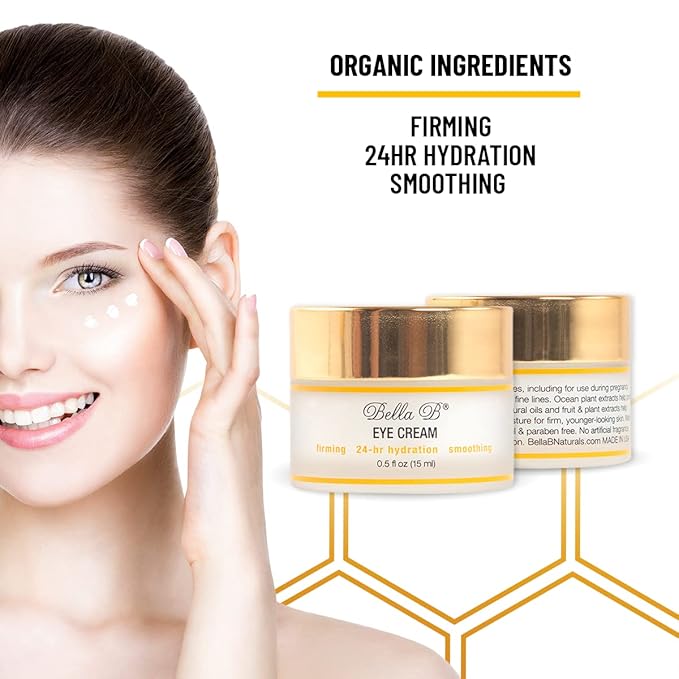Bella B Eye Cream 1.7 oz Jar - Facial Glow - Pregnancy Skin Care - Pregnancy Skincare - Natural Eye Cream - Anti Aging Eye Cream - Organic Eye Cream - Prenatal Skin Care - Healthy Beauty