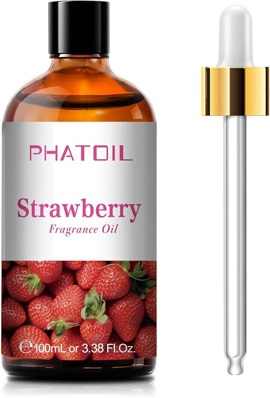 3.38FL.OZ Strawberry Fragrance Oils for Aromatherapy, Essential Oils for Diffusers for Home, Perfect for Diffuser, Yoga, Skin Care, DIY Candle and Soap Making - 100ml