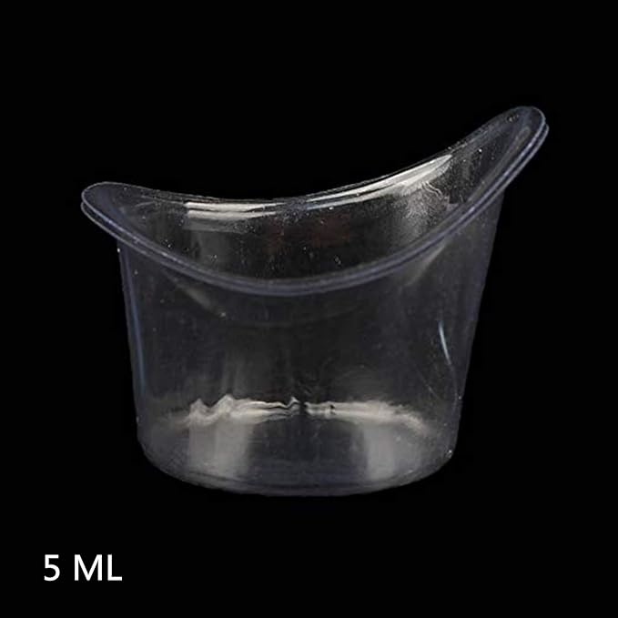 YouU Non Sterile Eye Wash Cups Portable Disposable Measuring Cup 5ml/8ml Eye Flush Cleaning Cups Vials for Storage or First Aid Kit Use (50 pcs/Plastic)