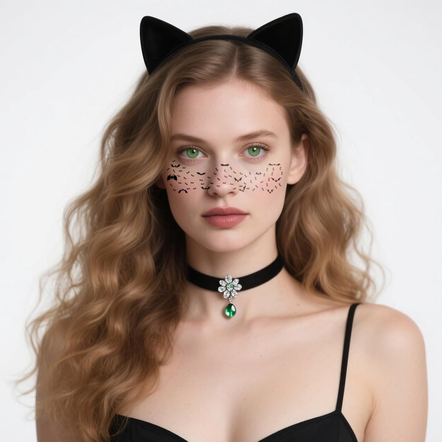 Halloween Freckle Face Tattoo, Temporary Tattoos,Temporary Makeup Stickers,Cut Bat Face Tattoos for Women, Halloween, Costume Parties, Freckles Tattoo Art 8Pcs