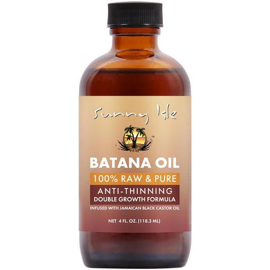 Sunny Isle Batana Oil Infused with Jamaican Black Castor Oil 4oz | Anti-Thinning Double Growth Formula