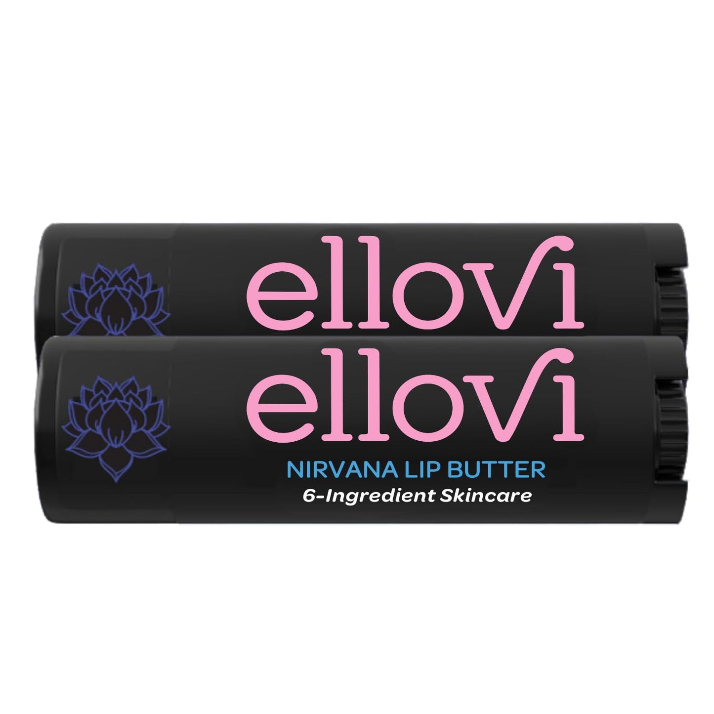 Ellovi Natural Lip Butter Lip Balm - Nirvana - Pure Enough to Eat - Made With Just 6 Vegan Ingredients - 100% Natural & Organic Moisturizing Lip Care for All Day Hydration (2-Pack)