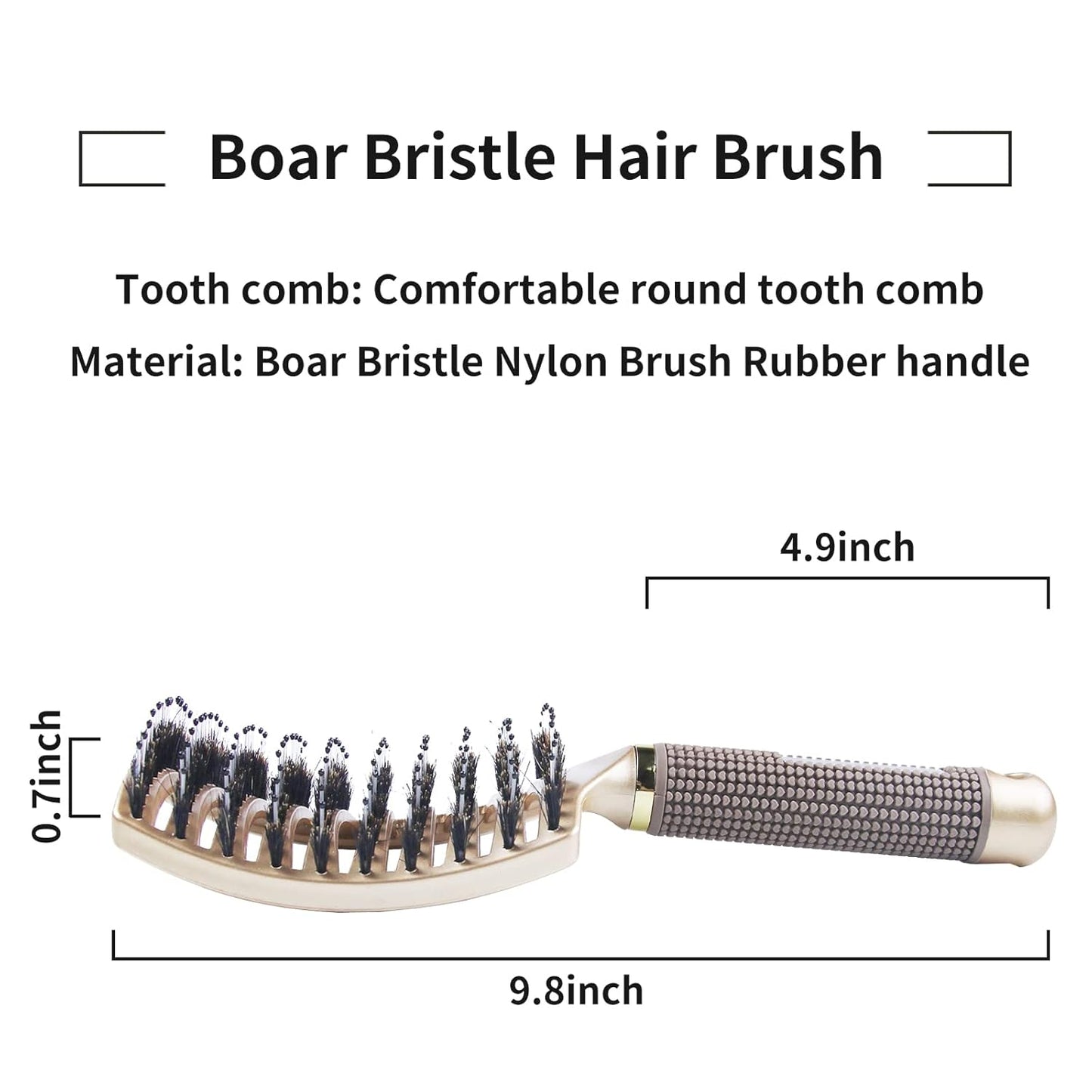 Detangling Brush Boar Bristle Hair Brush,Suitable for Men, Women & Kids’ Long Curly Wet or Dry Hair,EKONAER Hairbrush for Thick Make Hair Shiny & Healthier(Gold)