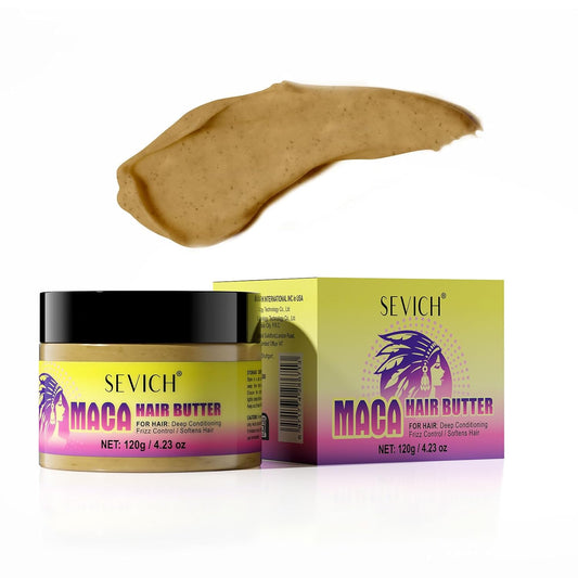 SEVICH Maca Root Powder Hair Butter Oil, Hair Oils for Hair Growth,Black Maca Hair Mask for Women & Men, Enhance Scalp Vitality, Relieve Dry Scalp, Keep Scalp Moisturized and Healthy, 120g