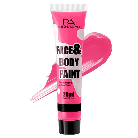 Pink Face Paint -Water Based Non-Toxic Highly Pigmented Body Painting for Vintage Doll Puppet Halloween SFX Cosplay, Full Coverage Washable Paint for Costume Party Stage Performance