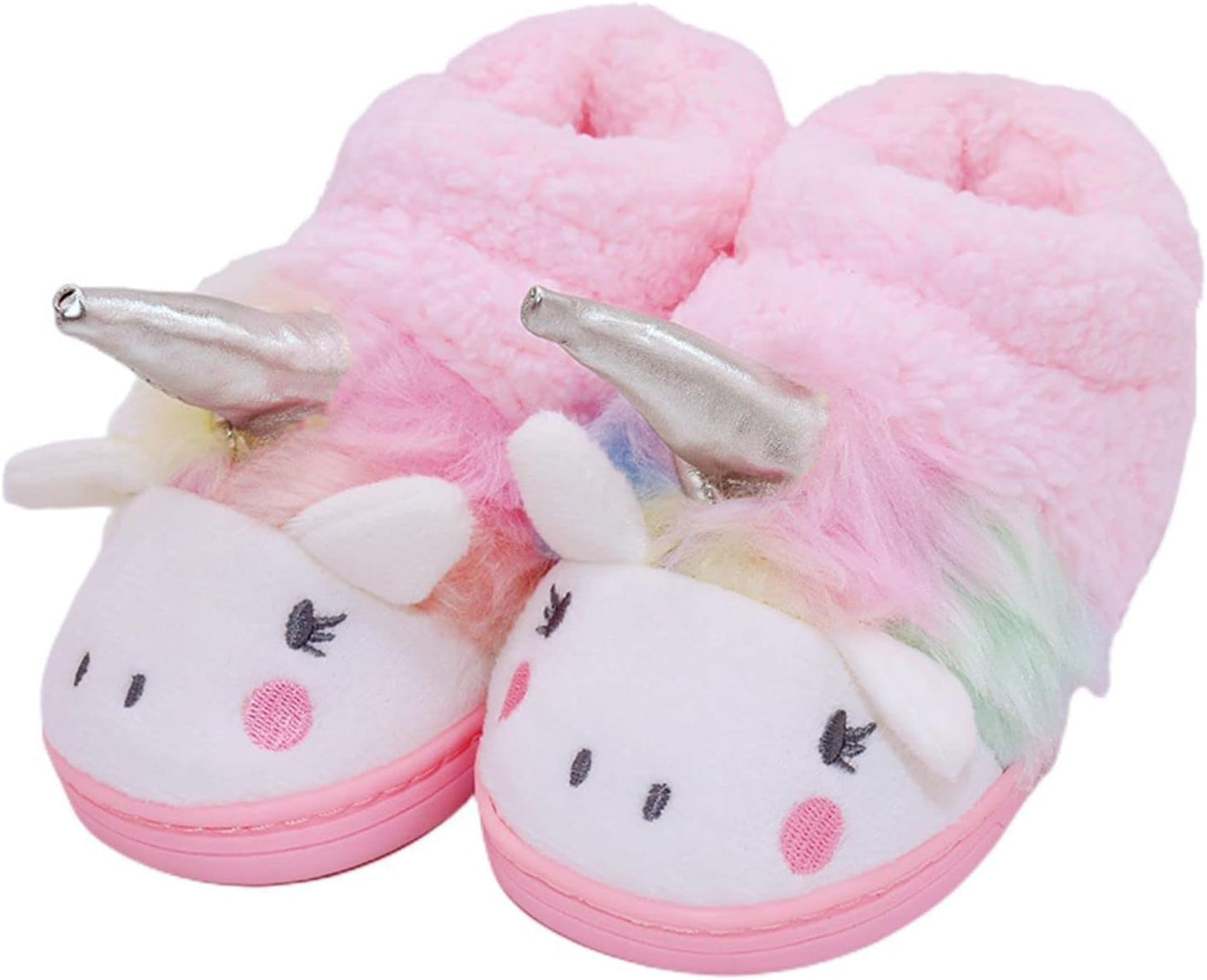Girls Unicorn Slippers Toddler Girls Slippers Warm Comfortable Anti-Slip House Slipper for Kids Indoor Outdoor(Little Kid/Big Kid)