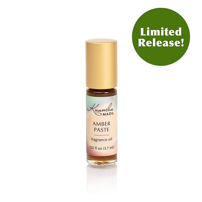 Kuumba Made Amber Paste Fragrance Oil | 0.125 Fl Oz | Notes of Spicy Nutmeg, Pine, & Sweet Honey | Clean, Long-Lasting Scent | Alcohol Free | Roll On Perfume