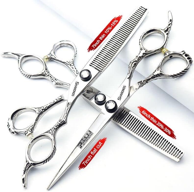 Hairdressing Salon Hairdressers Scissors 6/6.5/7/8 Inch Hair Clippers, Hairstyling Tools And Scissors (7 inch 3PC)
