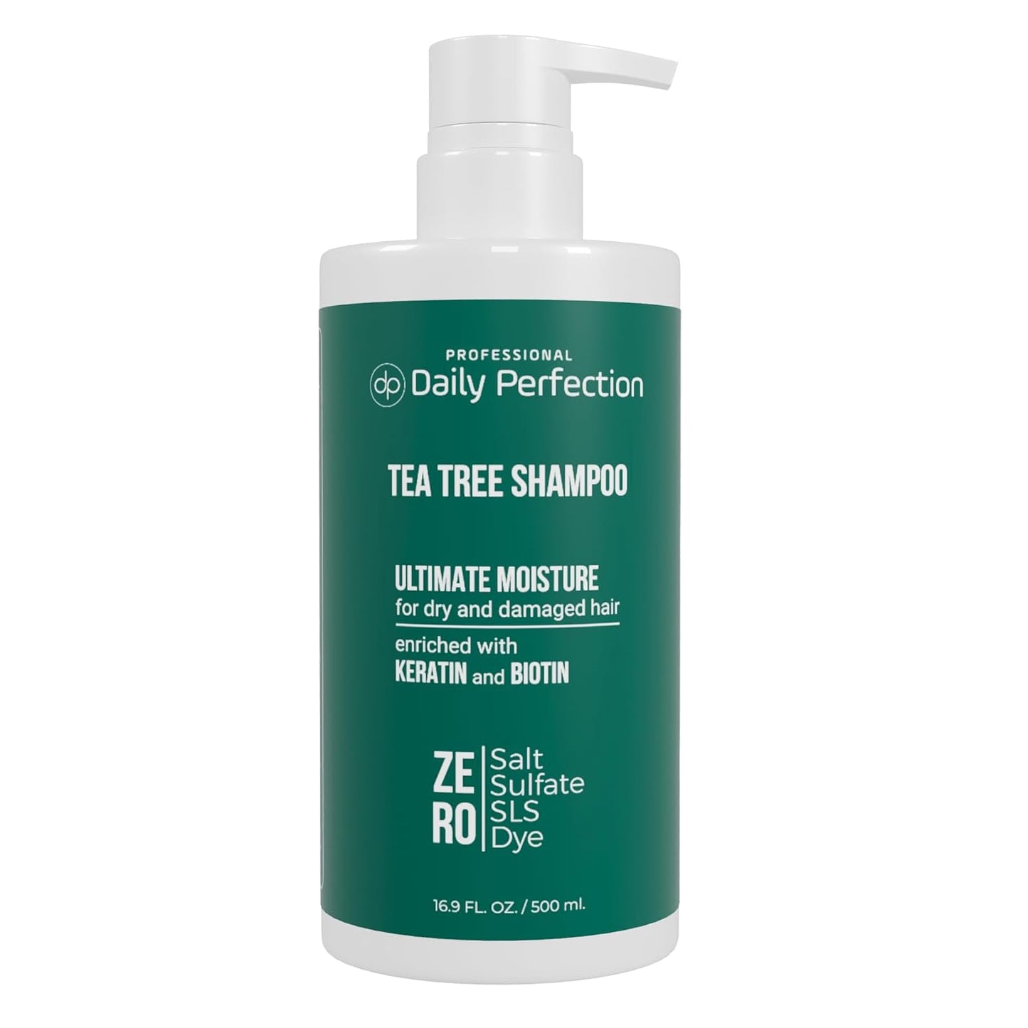 (dp) Tea Tree Shampoo – Hydrate & Soothe Dry Scalp and Hair – Clean + Salon-Grade Formula with Biotin & Keratin