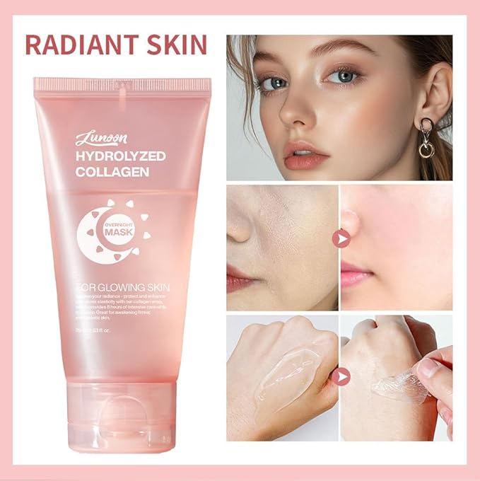 2 Pcs Collagen Night Wrapping Mask, Hydration Elasticity Firming Skin Deep Facial Treatment Bio Collagen Sleeping Mask.