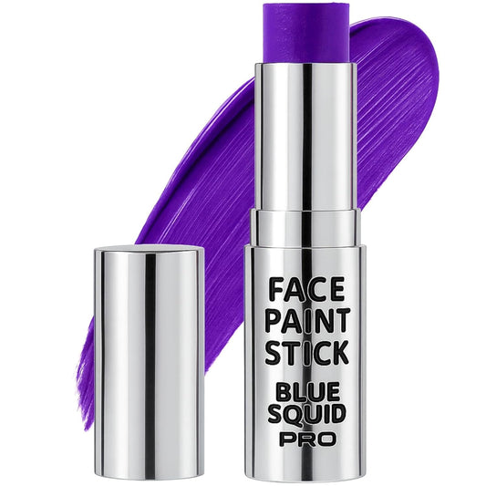 Blue Squid PRO Purple Face Paint Stick - Waterproof Body Paint for Adults & Kids Colored Eye Black Baseball, Eyeblack Softball -Hypoallergenic Twist-Up Non-Toxic Makeup Stick for Cosplay, Sports & SFX