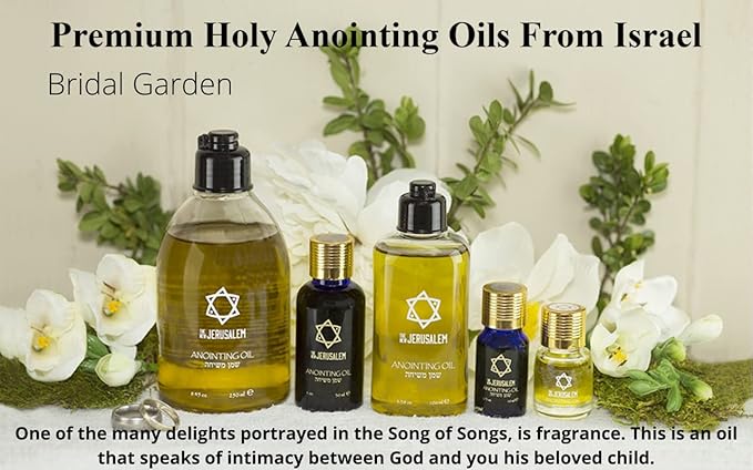 Bridal Garden Anointing Oil from Israel, Holy Spiritual Oils Bottles from Jerusalem Blessed, Handmade with Natural Ingredients and Blessed for Wedding Ceremony, Religious Use, 3.4 Fl Oz