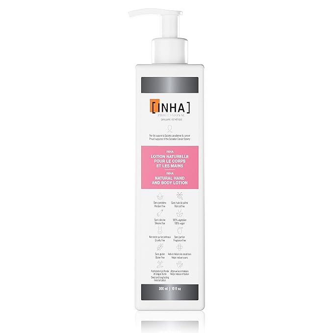 INHA NATURAL HAND AND BODY LOTION | Deep and Long Lasting Moisturization | Helps Reduce Irritation | Non-Greasy | Fast Absorption | Fragrance Free | Sensitive-Dry-Normal Skin | UV Protection | 300 ml