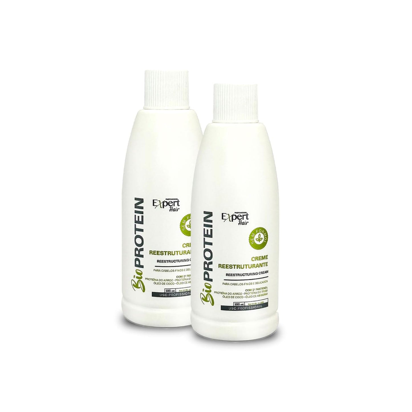 Expert Hair Bio Protein Organic Brazilian Keratin Treatment - Formaldehyde-Free Hair Straightening, Keratina Brasileña, 2x100ml/6.76oz