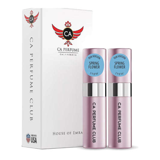 CA Perfume Impression of Spring Flower For Women Replica Version Fragrance Dupes Concentrated Long Lasting Eau de Parfum Spray Refillable Atomizer Bottle 0.27 Fl Oz-X2