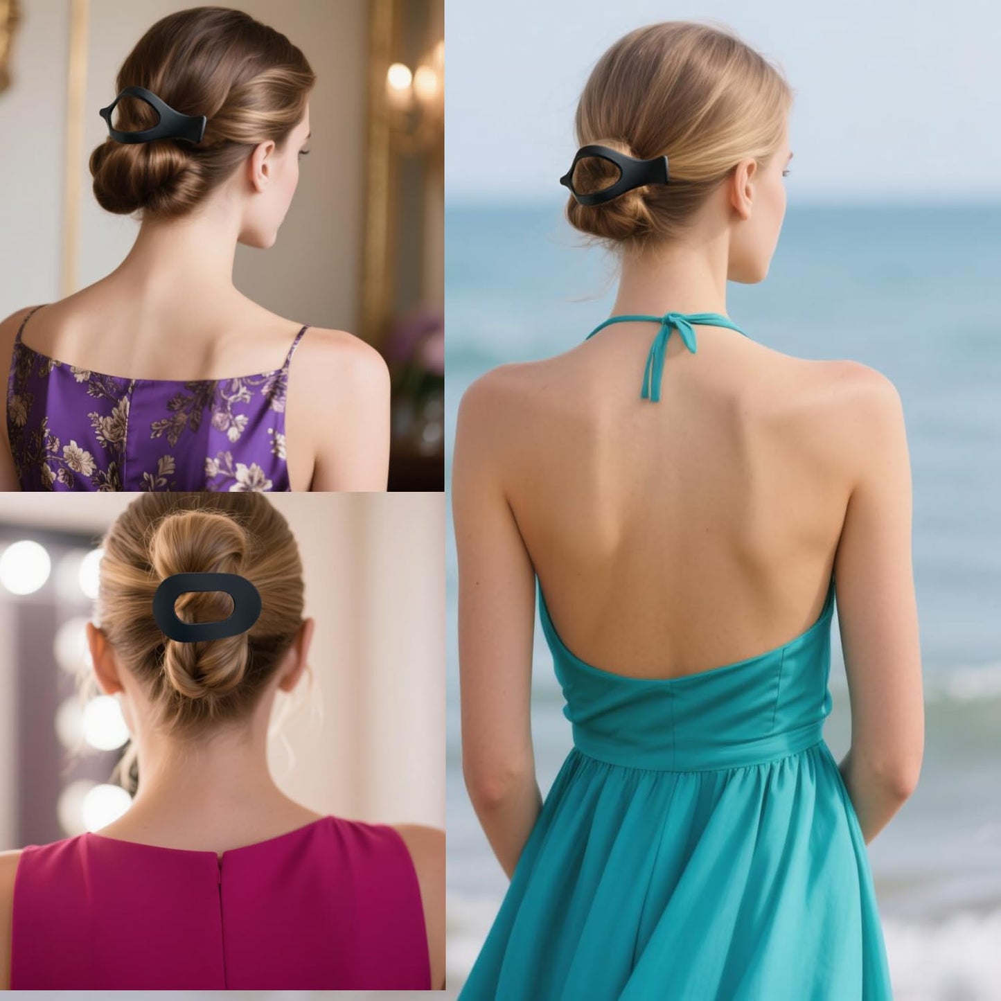 Flat Hair Claw Clips Non-Slip Large Claw Hair Clip for Women and Girls, Strong Hold Banana Hair Clips Jaw Clips for women 6 pcs