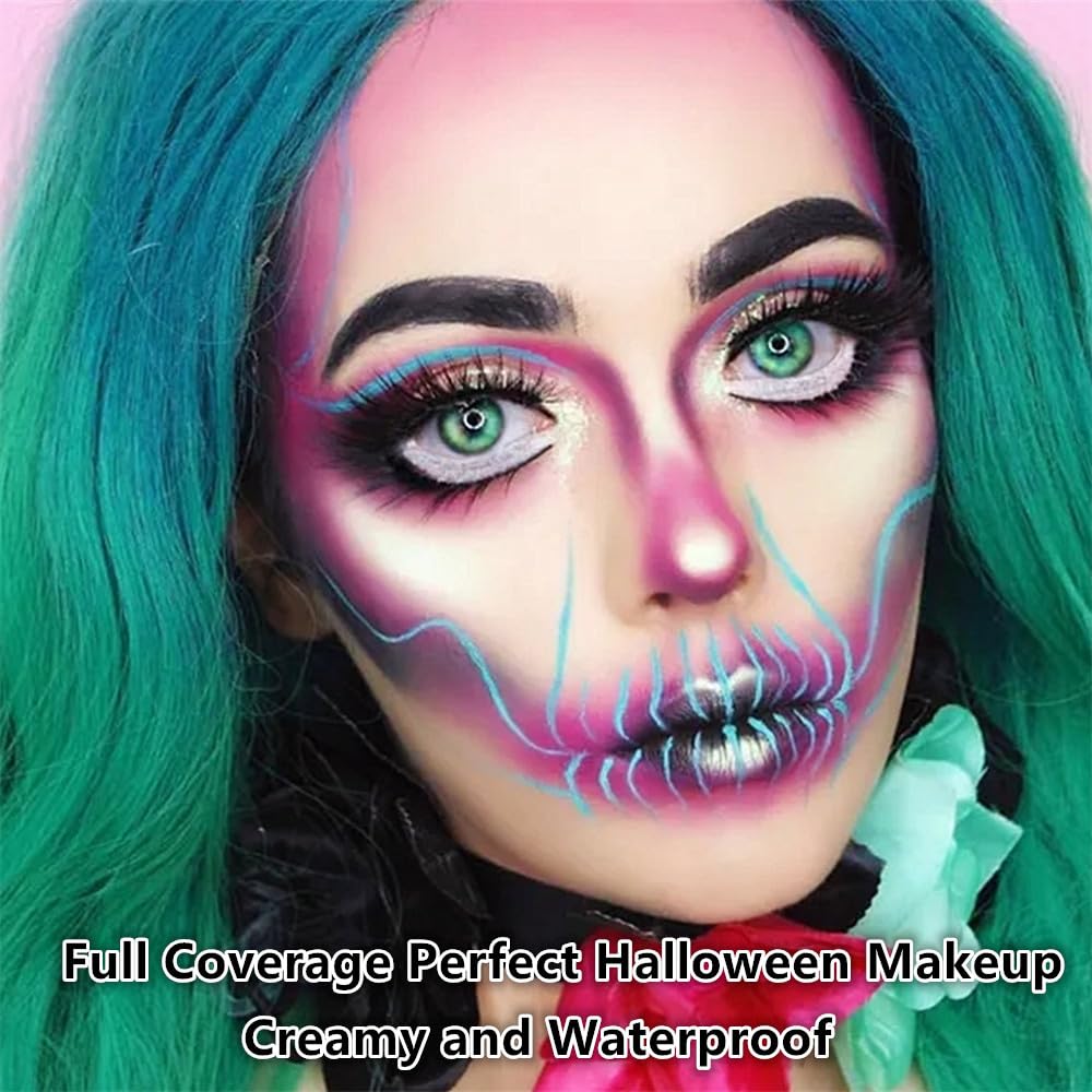 Go Ho Black Face Paint,Easy-to-Use Oil Based Eye Black Stick,Waterproof Face Body Paint for Halloween Cosplay Zombie Skeleton Clown Goth Makeup