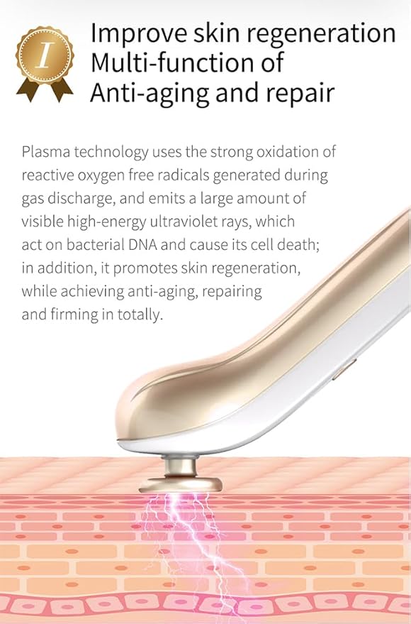 Plasma Facial Device, Ozone Skin Care Machine, Face Massager for Acne Treatment, Brightening, Anti-Wrinkle