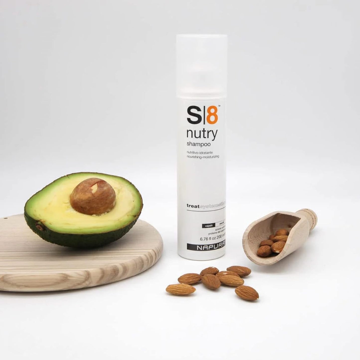 NAPURA S8 Nourishing Shampoo for Dry & Brittle Hair - Hydrates, Softens & Adds Volume - Cashmere Silkshine Proteins, Jojoba Oil (6.76 fl oz)