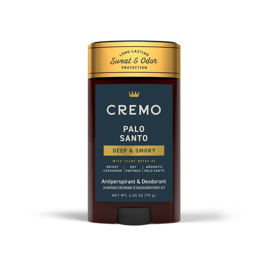 Cremo Palo Santo Antiperspirant & Deodorant for Men, 48-hour Sweat and Odor Protection, 2.65oz