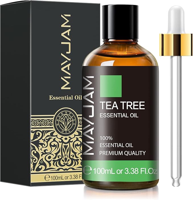 Tea Tree Essential Oil for Diffuser, MAYJAM Pure Essential Oils, Huge 3.38FL.OZ Bottle, Tea Tree Oil with Glass Dropper