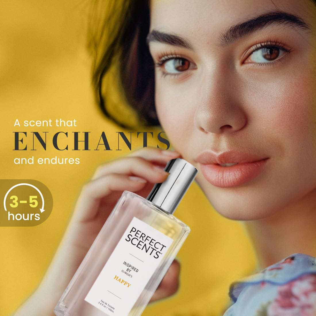 Perfect Scents Fragrances, Inspired by Clinique's Happy, Women’s Eau de Toilette, CLEAN, Vegan, Paraben-Free, Phthalate-Free, Never Tested on Animals, 3.4 Fluid Ounces