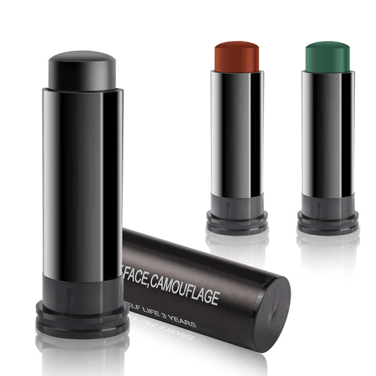 MEICOLY 3 Colors Camo Face Paint Set,Black Maroon Brown Green Eye Black Stick,Sporting Face Paint for Baseball Softball Football Lacrosse,Hunting Accessories Military Army Camo Paint