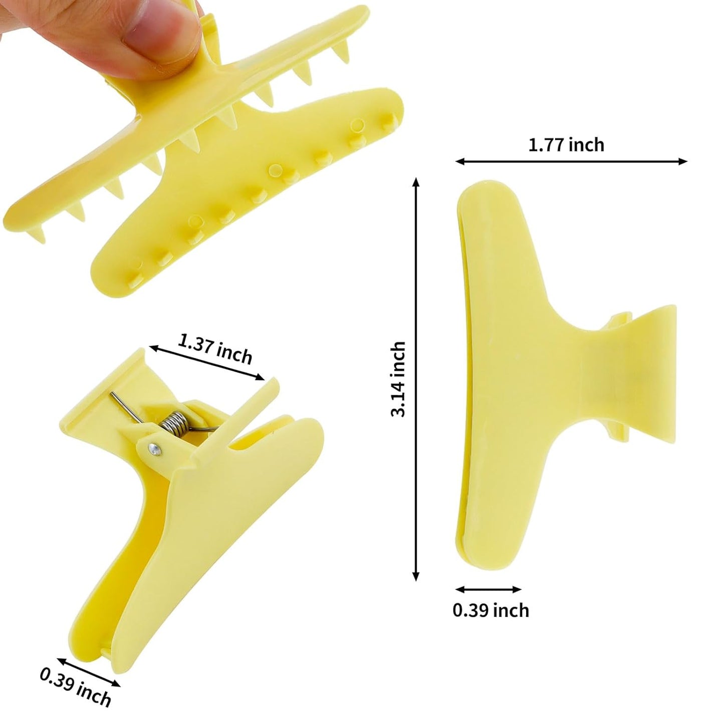 Hair Clips for Styling Sectioning 12 Pack Pink Yellow Blue Butterfly Clamps Hair Claw Clips Pro Salon Hair Clips for Styling, Sectioning, Cutting and Coloring