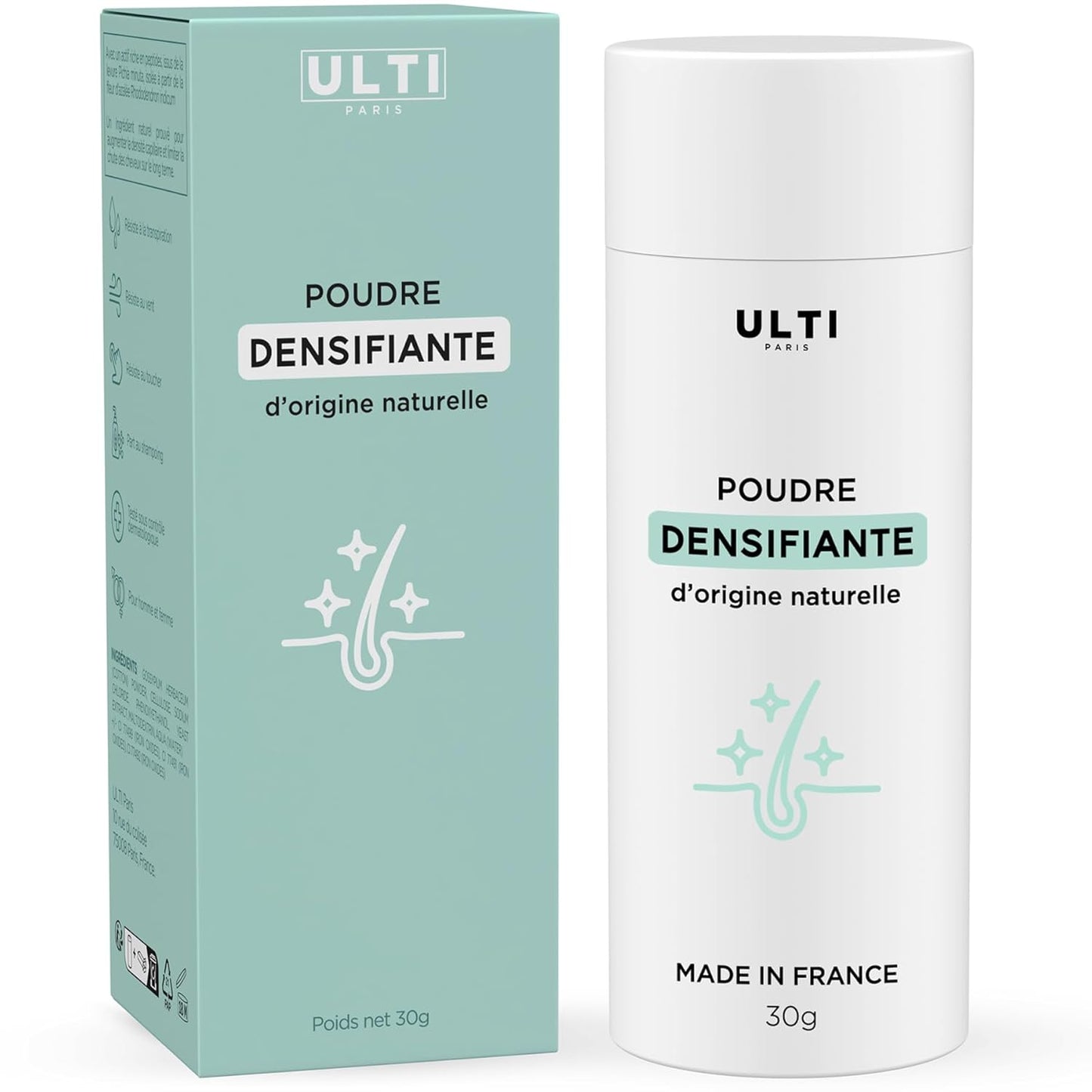 Hair fibers (25g) for thinning hair - Hair Thickening - Instant Full Hair, 100% Natural - Premium french formula - for Women & Men - Hair Powder (Auburn)