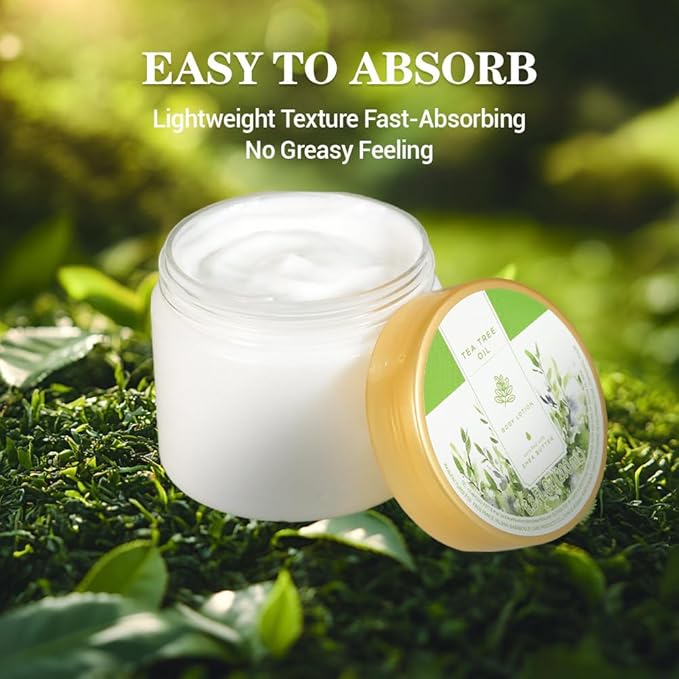 Princess Belle Tea Tree Oil Lotion, Shea Butter Body Lotion for Women and Men Dry Skin, Deep Moisturizing, Hydrating and Softening, Smell Good, 200ml(6.8floz)