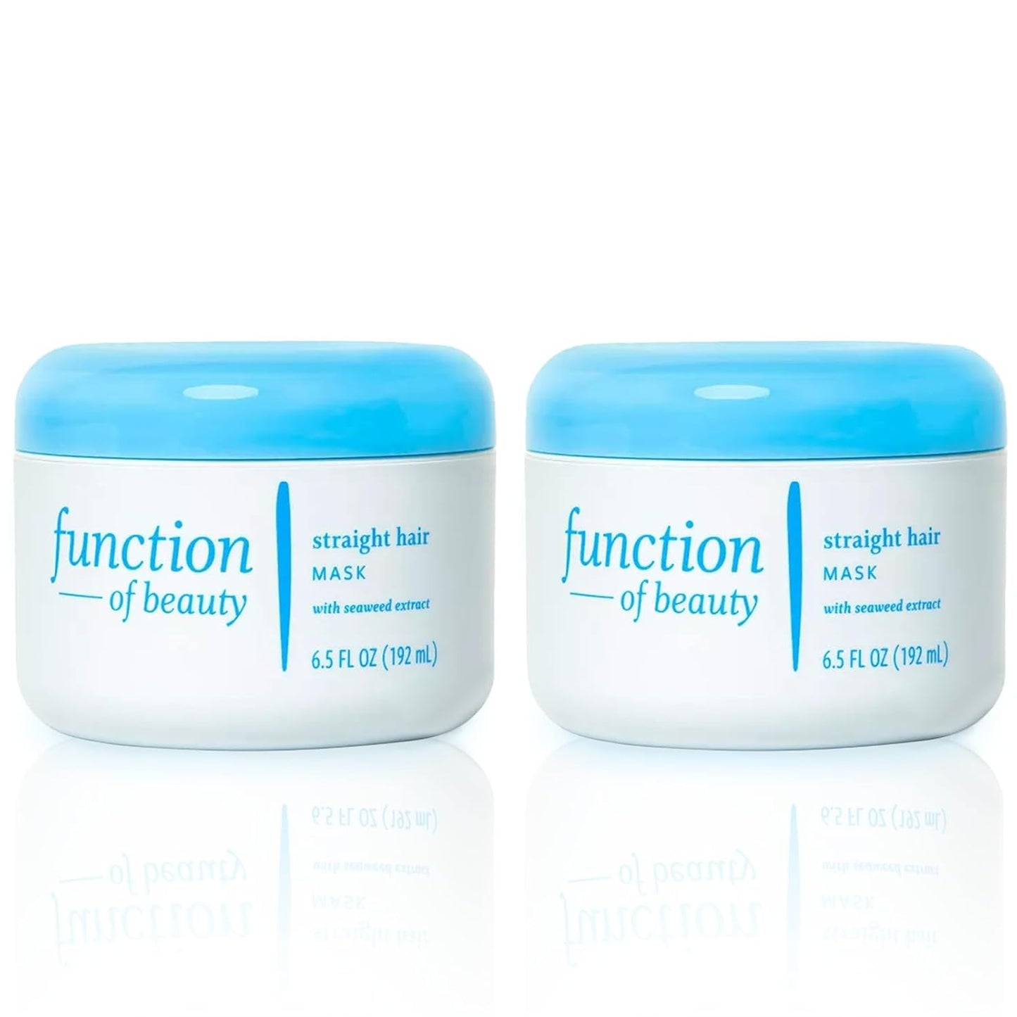 FUNCTION OF BEAUTY Customizable Hair Mask for Straight Hair, 6.5 oz Each (2-Pack) - Deep Conditioning Formula With Seaweed Extract to Promote Silky Shine
