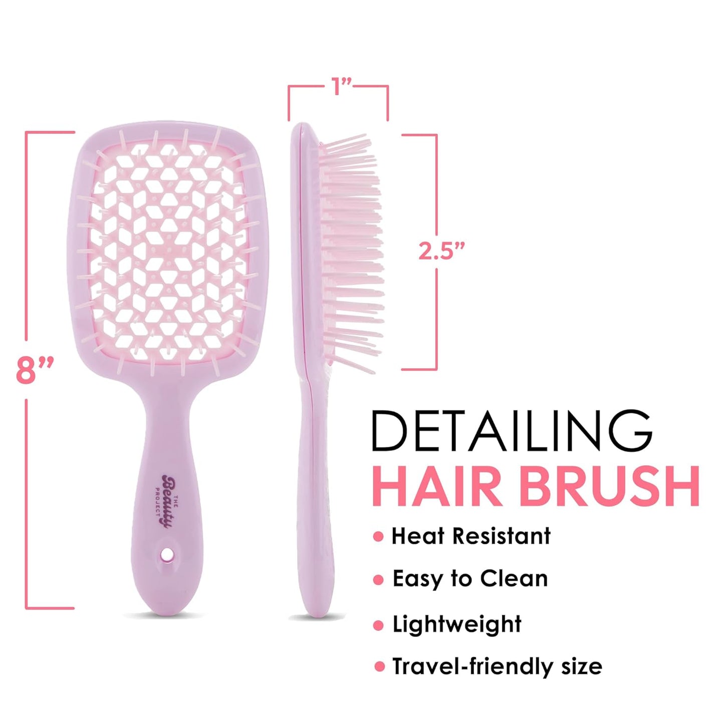 Detangling Brush for All Wet or Dry Hair Types - Pain-Free Brushing, Vented Hair Brush - Lightweight Handle with Extreme Flex to Contour to Scalp (Amethyst)