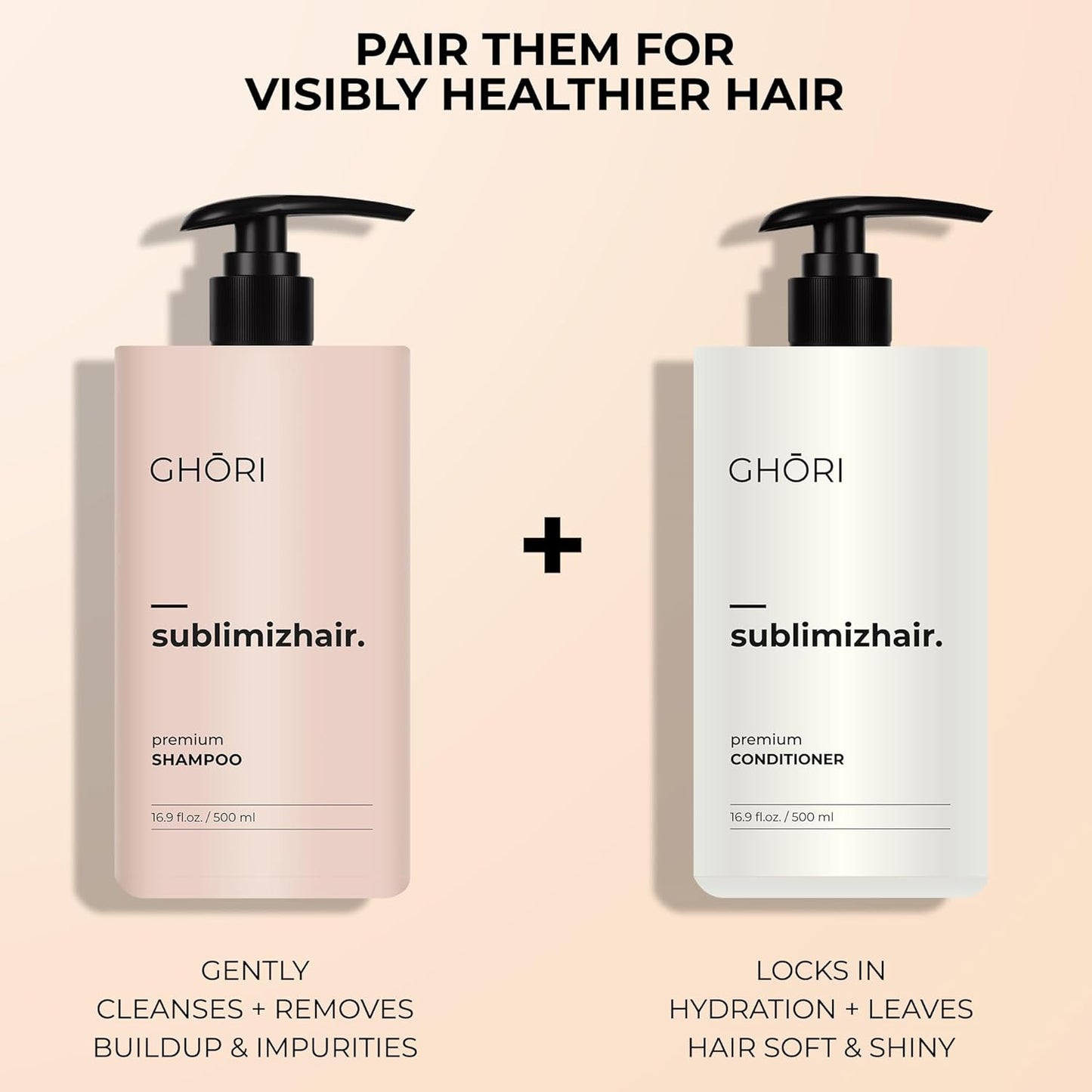 Sublimizhair Korean Herbal Shampoo for Dry & Damaged Hair | Hanbang Formula with Ginseng, Licorice & Tea Extracts | Gentle Scalp Cleansing | pH Balanced Shampoo | 500 ml / 16.9 fl oz