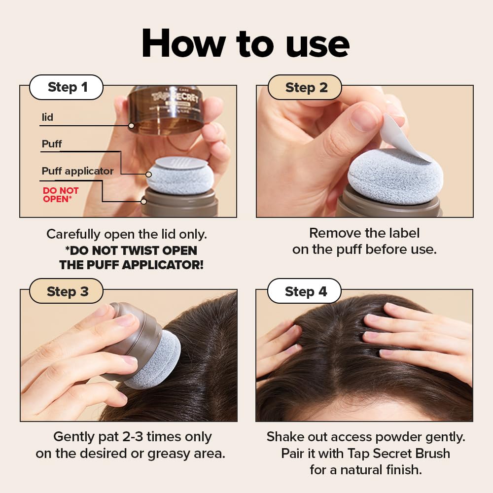 I DEW CARE Biotin Clarifying Dry Shampoo - Tap Secret Dark Brown | Strengthening & Volumizing, Powder Type, Refillable, Travel size, Non-aerosol, Brunette, Korean Ginseng, 0.26 Oz