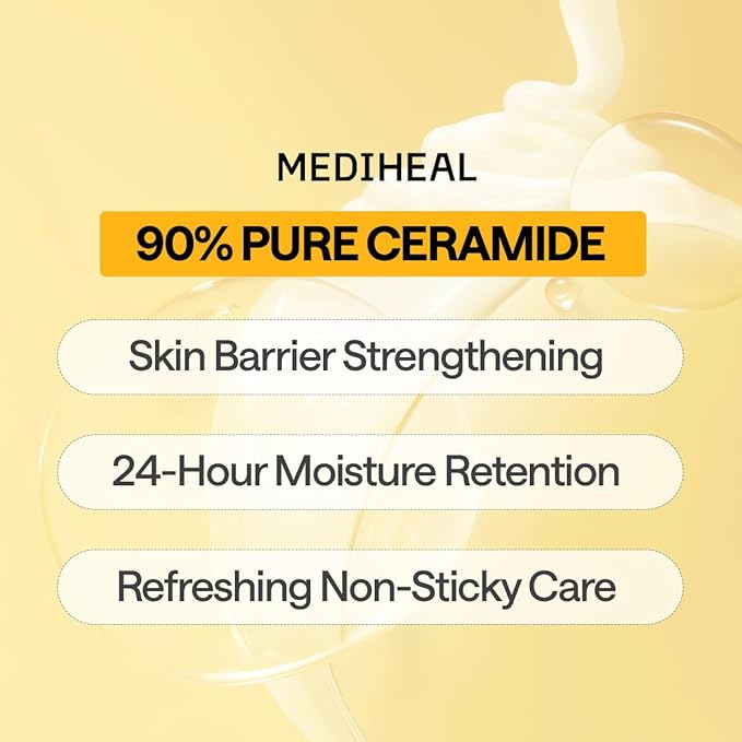Mediheal Ceramide Essential Sheet Mask Moisture Barrier 10 pcs. 90% Ceramide & 4X Ceramide Liposome Technology for intense hydration and strengthening the barrier. Vegan formula.
