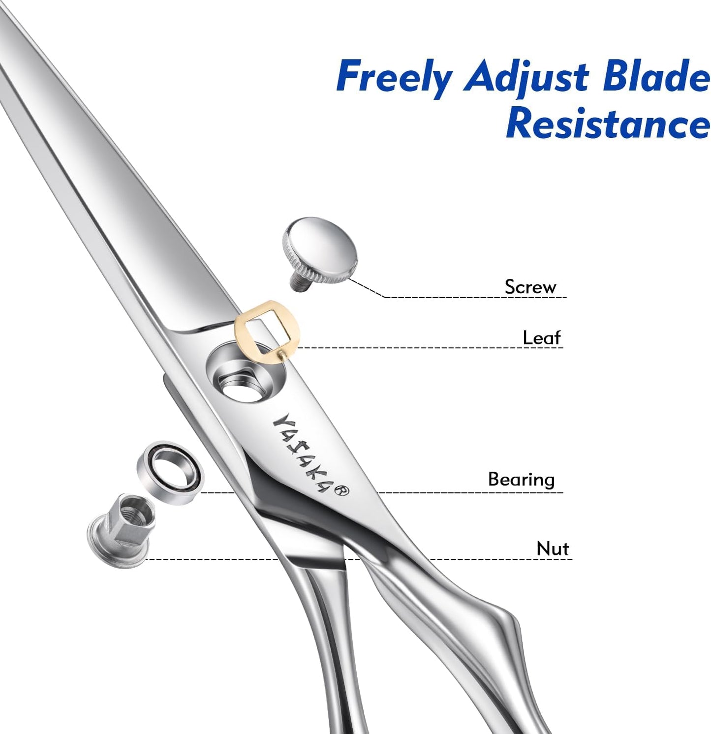 Professional Barber Shears for Hair Cutting with Razor-Sharp Blades & Cobalt Alloy Steel, Salon Hairstylist Hairdresser Precison Haircut Scissors for Women Men Kids, Home Use, 6 Inch