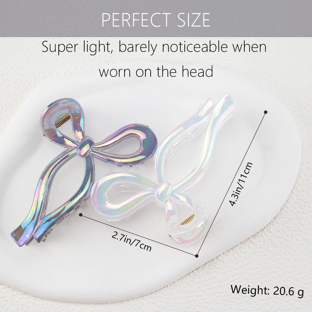 4PCS Jelly Color Bow Hair Claw Clips Cute Elegant Butterfly Hair Accessories Acrylic Fashion Clips Nonslip Butterfly Clip Hair Styling Accessories for Women (Jelly color)