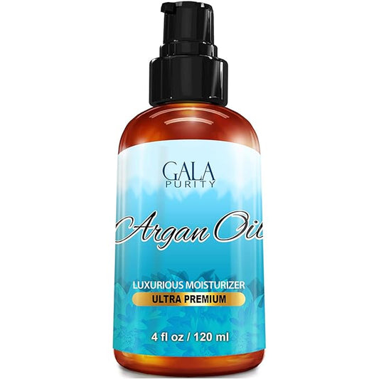 Gala Purity - Moroccan Argan Oil Cold Pressed, Unrefined & Virgin 4 Oz - Best for Hair, Beauty & Skin Care