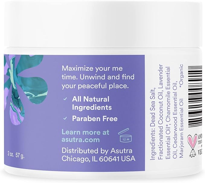 ASUTRA Dead Sea Bath Salts (3 Scent Mini Sampler), 2 oz Each - Soak in Rich & Vital Healing Minerals - Travel Sized Jars for On-The-Go Relaxation