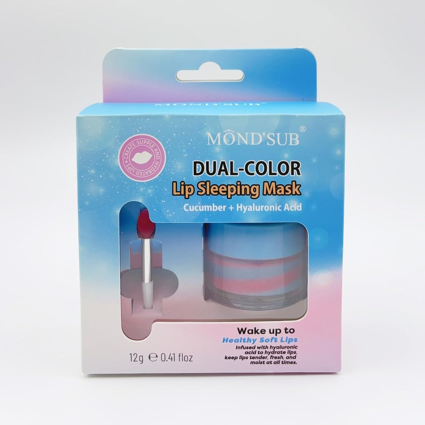 MOND'SUB Dual - Color Lip Sleeping Mask Set - 5 Flavors for Nourished, Smooth Lips (Cucumber + Hyaluronic Acid)