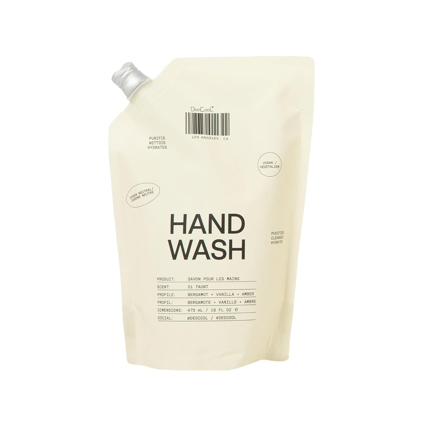 DedCool Taunt Hand Wash Refill | Hydrating & Soothing Gentle Cleanser | Squalane, Aloe & Marshmallow Root | Non-Toxic, Vegan, Carbon-Neutral | Moisturizing Formula for Soft, Nourished Hands | 16 fl oz
