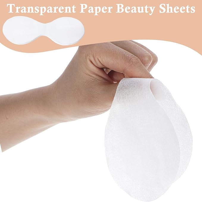 100 Pcs Disposable Non Woven Eye Care, Non Woven Eyes Covers for EyeCare, Disposable Eye Mask Cotton Spa Eyes Pads for Facials, Clear EyeMask for Skincare Spa Wrap Moisture Retention
