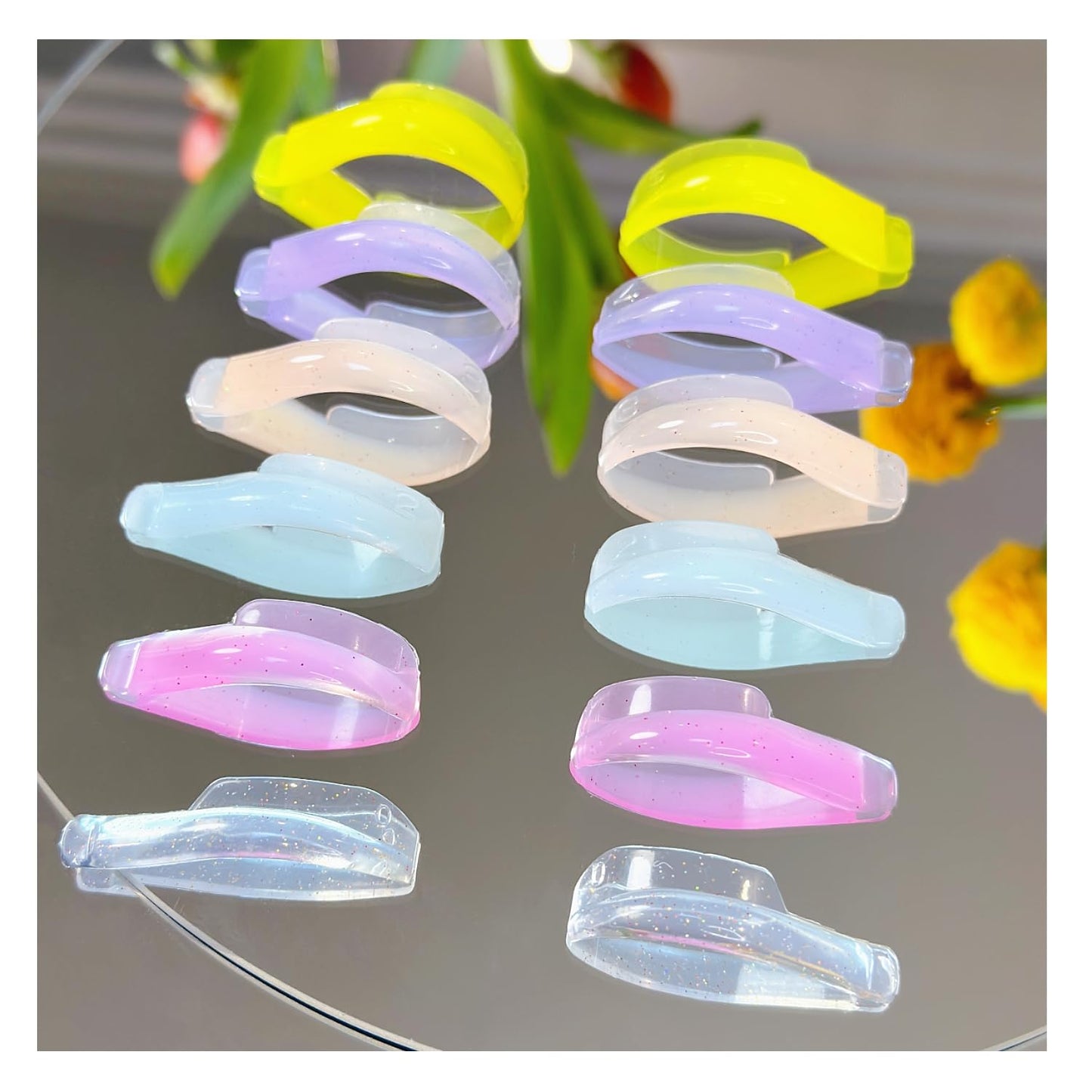 Lash Lift Shields C Curl Eyelash Lifting Shield Natural Curl Lami Lamination Roller Soft Silicone Perm Rod Gel Lash Perming Pad Set For Lash Lift and Tint Lash (Rainbow Cat Eye Shields)