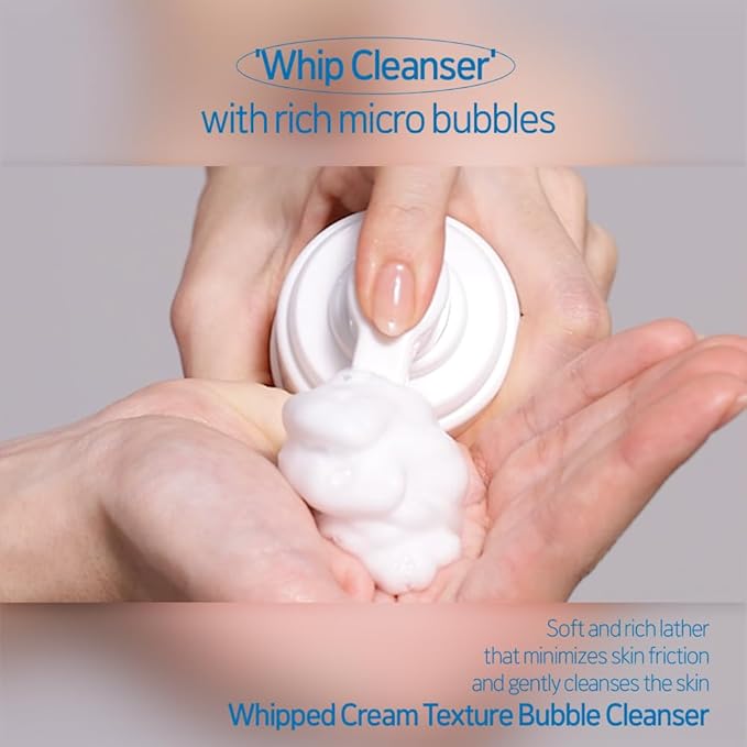 ETUDE SoonJung pH 6.5 Whip Cleanser 8.45 fl.oz (250ml) | Non Comedogenic & Hypoallergenic Soft Bubble Facial Wash for Sensitive Skin | Fragrance-Free & Low-pH Vegan Facial Cleansing Foam | K-Beauty