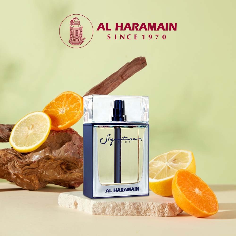 Al Haramain Signature Blue - Luxury Arabian Perfume for Women - Arabic Long Lasting Fougere Fragrance with Bergamot, Geranium, Cedar, Vetiver and Patchouli - Eau de Parfum - 3.4 Oz EDP Spray