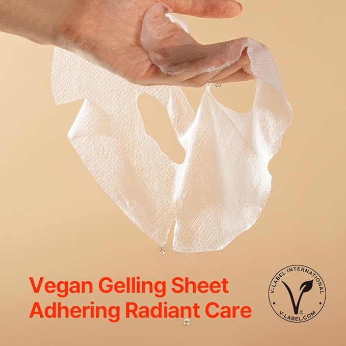 Pyunkang Yul Radiance Vita Facial Mask Pack, Blemish Care with Pure Vitamin C, Improves Skin Firmness and Radiance, Adherence Gel Sheet, Vegan, Zero Irritation, Korean Skincare (10pcs)