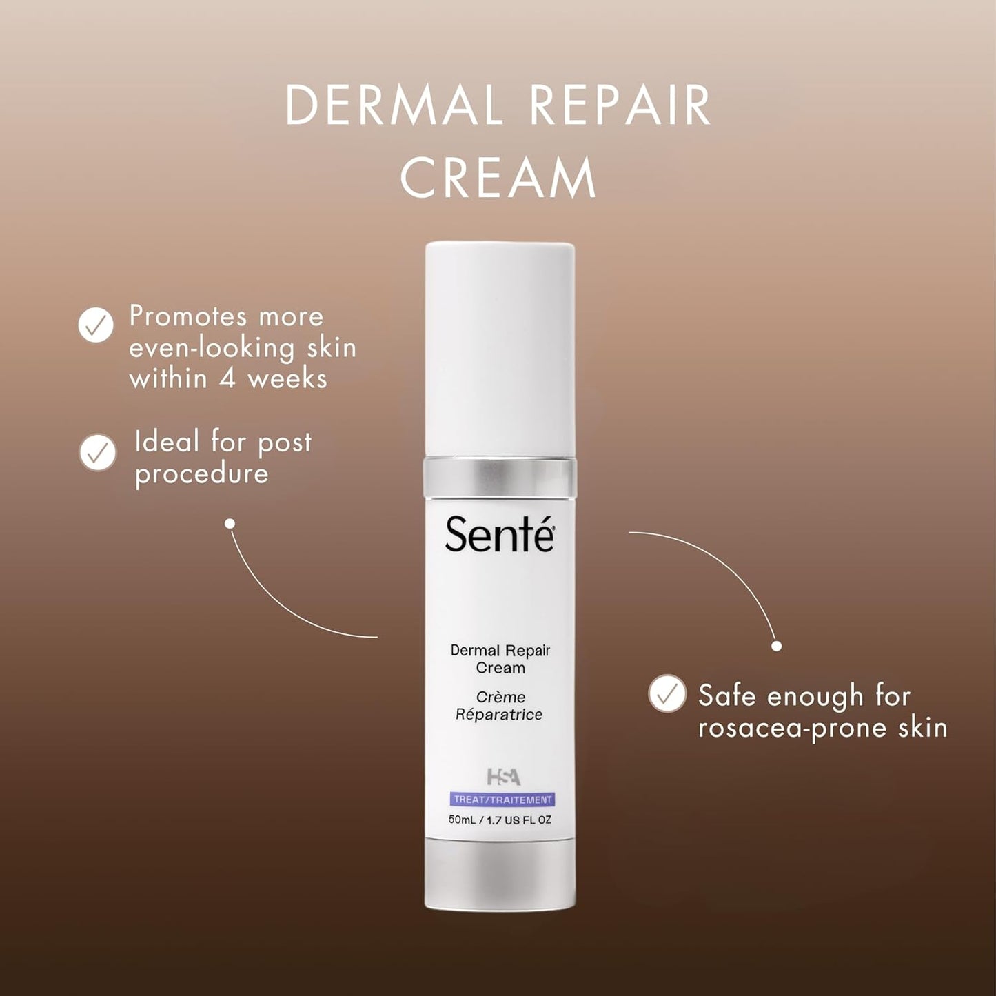 Senté The Repair Duo with Bio Complete Serum & Dermal Repair Cream - AntiAging Skincare Kit for Sensitive Skin, Fine Lines & Wrinkles, Redness & Deep Hydration.With Retinol & Vitamin E(1.0oz & 1.7oz)