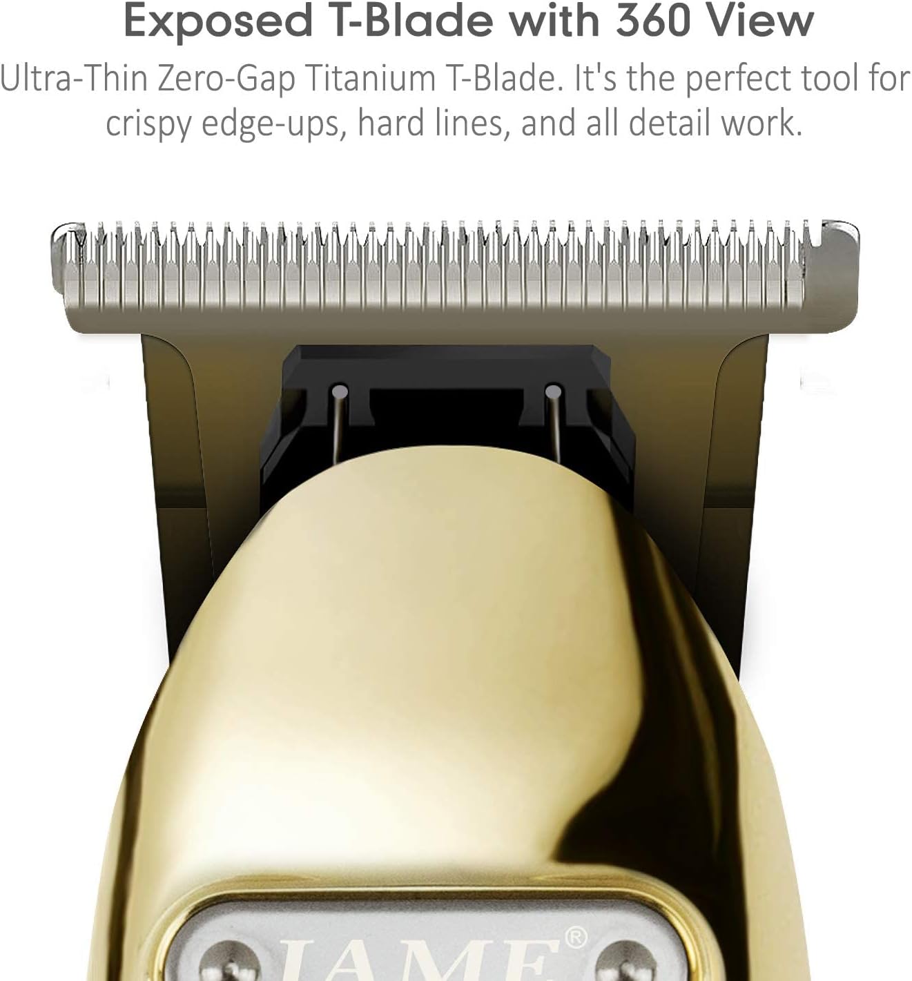 Professional Hair Trimmer Cordless Outlining Trimmer T Liners Clippers for Men Rechargeable LED Display Zero Gapped Trimmers for Barbers（Gold