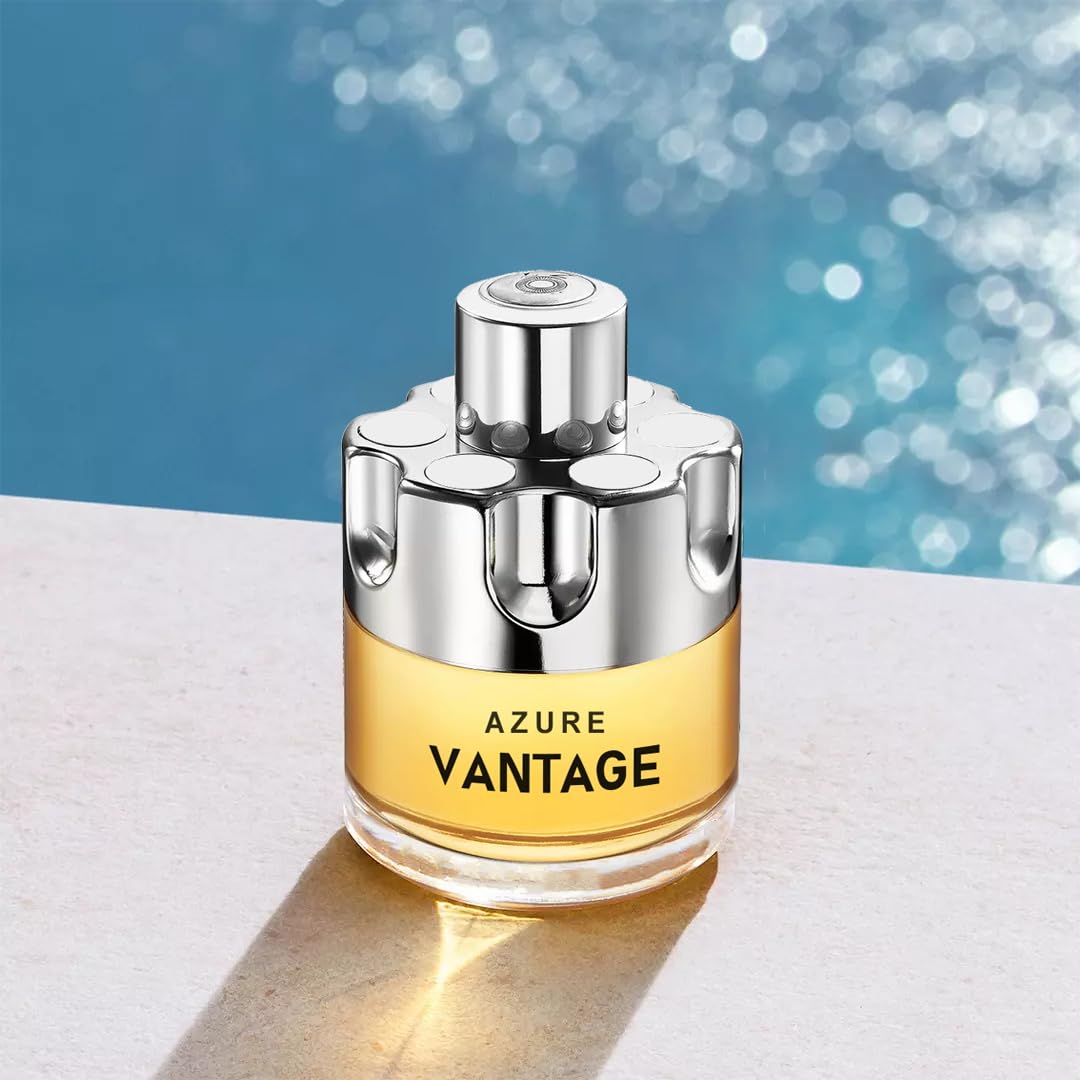 Men's Cologne Eau De Toilette EDT Spray Azure Vantage 3.4 Fluid Ounce